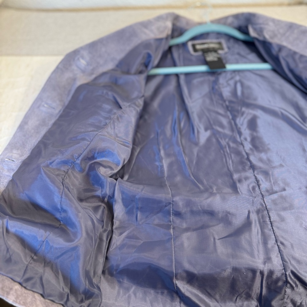 Brandon Thomas Women’s Suede Leather‎ Jacket. Size M Light Purple. Lined - Picture 7 of 13